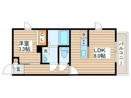 ブラン台原(1LDK/1階)の間取り写真