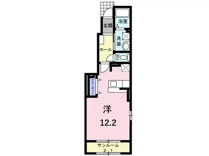 ニューキャロットIII(ワンルーム/1階)の間取り写真