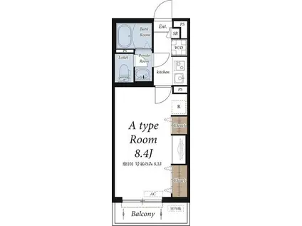 グレイス本厚木III(1K/3階)の間取り写真
