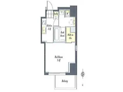 プライムメゾン蔵前(1K/6階)の間取り写真