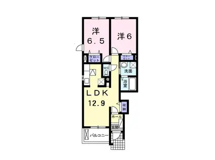 メゾンドプロバンスA(2LDK/1階)の間取り写真