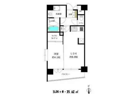 グランアビテ四谷三丁目ステーションフロント(1LDK/3階)の間取り写真