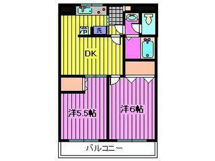 エステ戸田公園(2DK/2階)の間取り写真