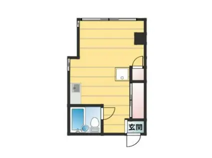 岡安ビル(1K/3階)の間取り写真