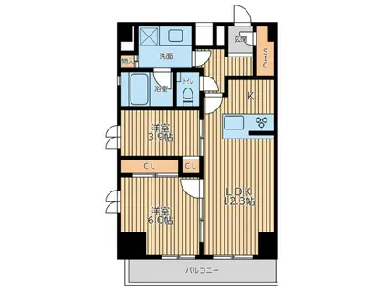 シティラックスヨコハマ(2LDK/6階)の間取り写真