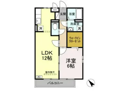 セイシェル・大山(1LDK/1階)の間取り写真