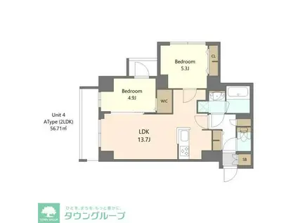 S-RESIDENCE高島平ASOLEA(2LDK/3階)の間取り写真