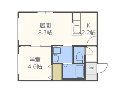 アステローペ北円山(1LDK/3階)の間取り写真
