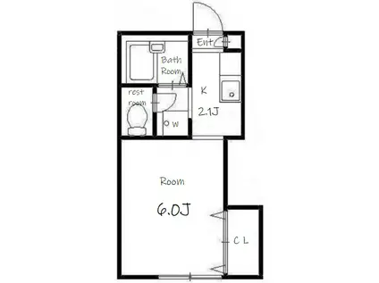 セレコート大森中央(1K/3階)の間取り写真