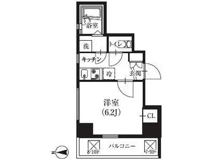 ラ・レジダンス・ド千駄木(1K/12階)の間取り写真