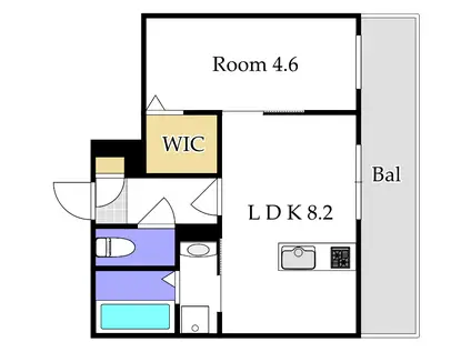 レガリスト リュクス(1LDK/1階)の間取り写真