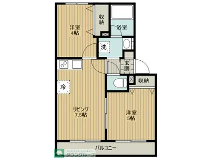 エマーブルII(2DK/2階)の間取り写真