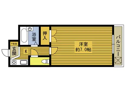 松岡コーポ(1K/3階)の間取り写真