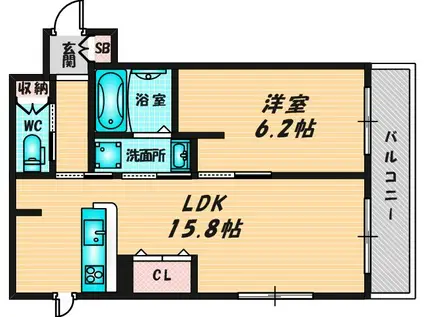 HELENA GARDEN玉串元町II(1LDK/2階)の間取り写真