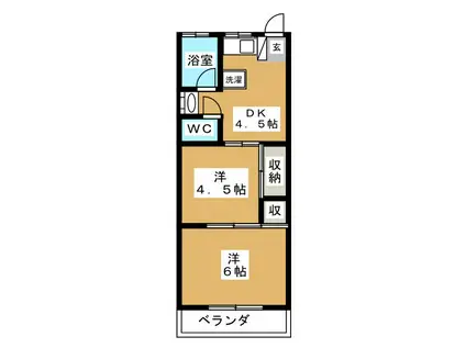 メゾン東小金井(2DK/2階)の間取り写真