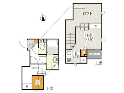 CB箱崎ラテール(1K/2階)の間取り写真