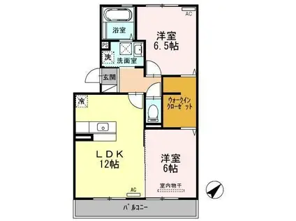 コージーコート東新川(2LDK/2階)の間取り写真