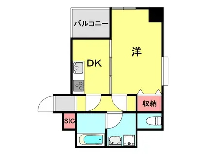 オープンセサミ元町通(1DK/4階)の間取り写真