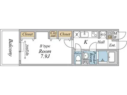 船橋市飯山満町2丁目工事(1K/1階)の間取り写真