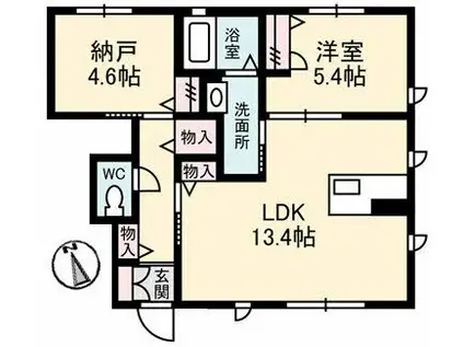 リラフォートI(1SLDK/1階)の間取り写真