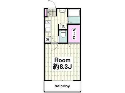 ヴァンベール(1K/2階)の間取り写真