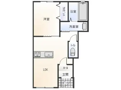 グランシャリオ(1LDK/1階)の間取り写真