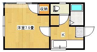 ブラン柏(1K/1階)の間取り写真