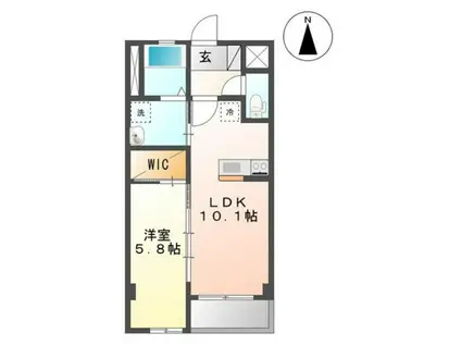 ボナール・ディアコート(1LDK/1階)の間取り写真