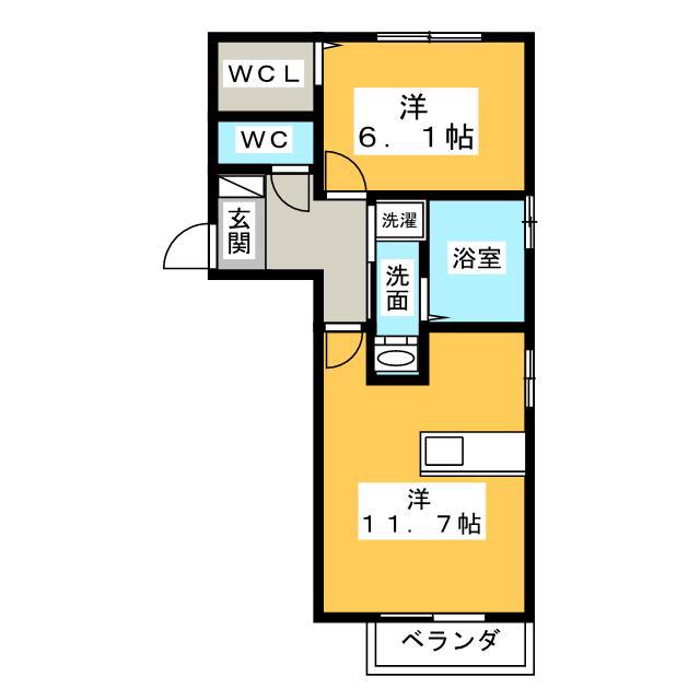 MAISON・DE・CHANCE(1LDK/1階)の間取り写真