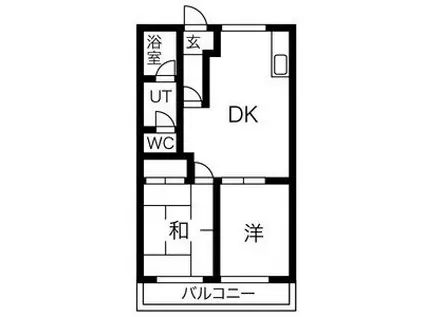 ラシャンテ(2DK/2階)の間取り写真