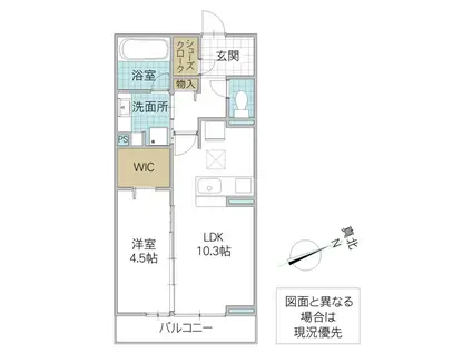 CE IL SOLE(1LDK/1階)の間取り写真