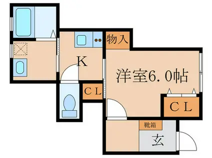 プチソフィア(1K/1階)の間取り写真