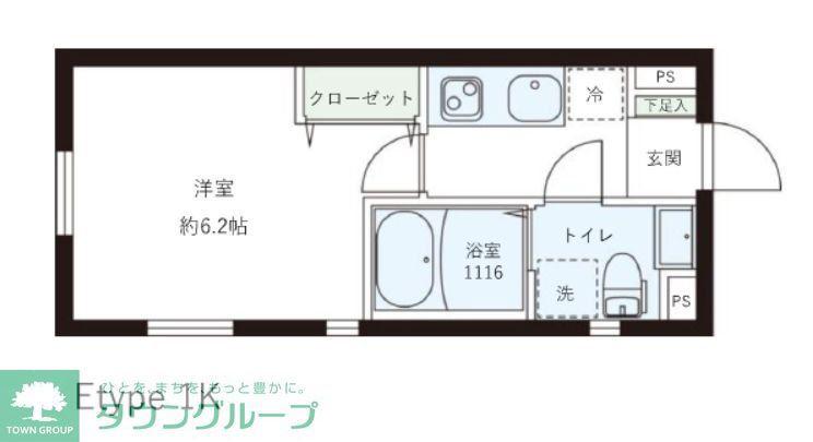 レピュア目黒本町レジデンス(1K/1階)の間取り写真
