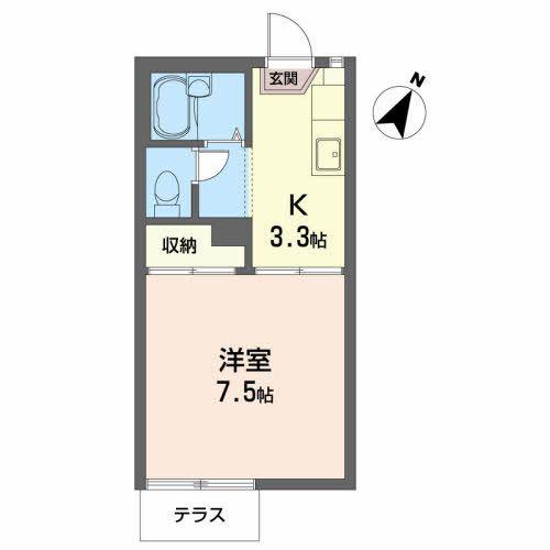 タウニィ小野(1K/1階)の間取り写真