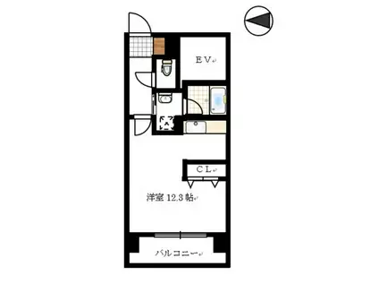 ヒルズK2(ワンルーム/9階)の間取り写真