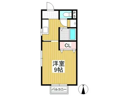 グリーンハウスイデII(1K/2階)の間取り写真