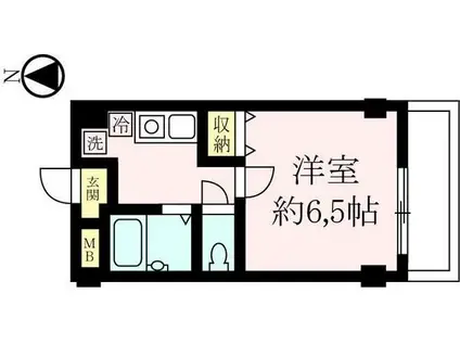 HAMA TWO-WAY.BLD(1K/2階)の間取り写真