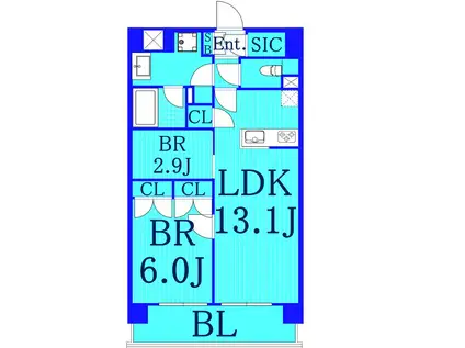 ゴテン武蔵小杉(2LDK/8階)の間取り写真