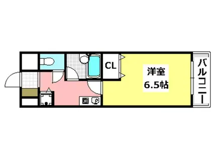 美穂が丘サカタハイツ(1K/6階)の間取り写真