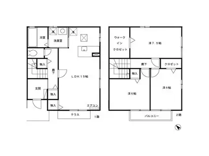 コンフォール・シャトー(3LDK/1階)の間取り写真