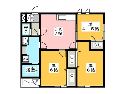 GAIN石神井台(3DK/2階)の間取り写真