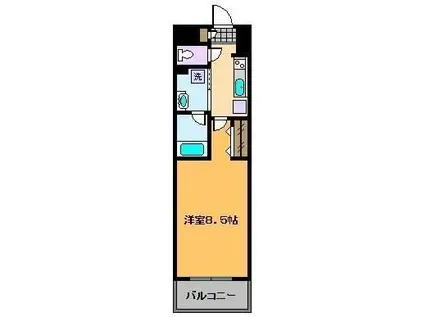 FELICITA(1K/3階)の間取り写真