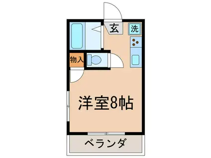 ウッドランド(ワンルーム/2階)の間取り写真