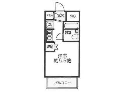 カテリーナ笹塚(ワンルーム/2階)の間取り写真
