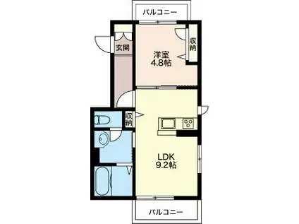 フェニックスII(1LDK/2階)の間取り写真