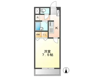 TYKマンション(1K/2階)の間取り写真