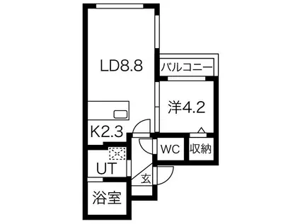 GRAND-LINE(1LDK/4階)の間取り写真