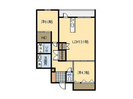 アルテマイスターレーヴII(2LDK/4階)の間取り写真