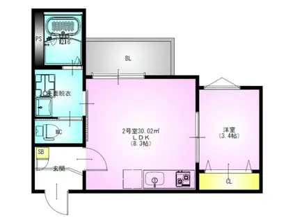REGALEST 八千代緑ヶ丘(1LDK/2階)の間取り写真