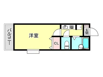 ミレニアム富町(1K/2階)の間取り写真